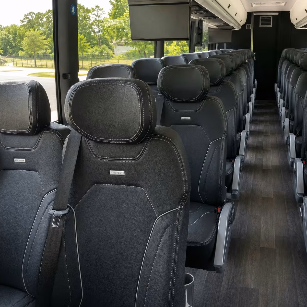 hawthorne charter bus rental interior